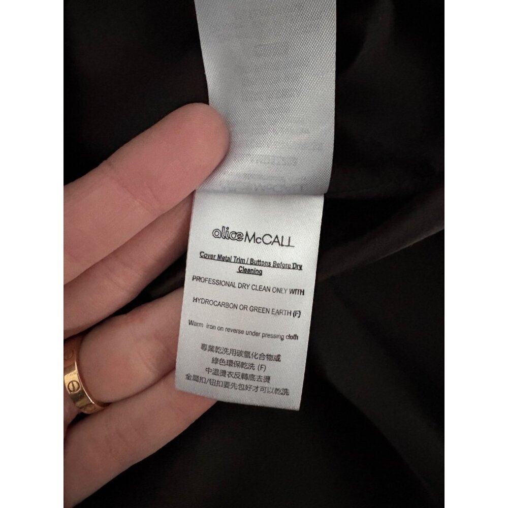 Alice McCall She's Electric Black Metallic Off Shoulder Mini Dress Size 8 - Picture 11 of 14